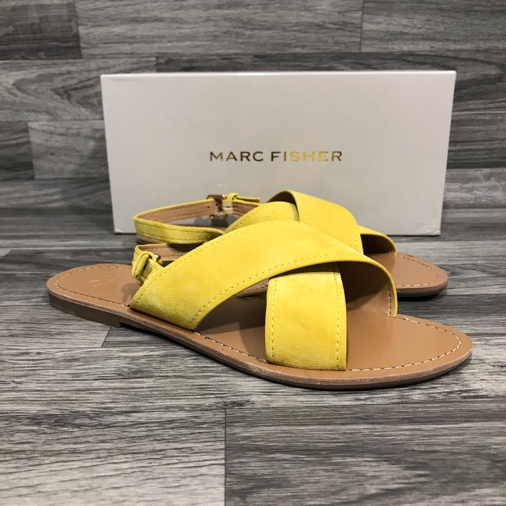 Marc Fisher Rite Yellow Leather Sandals
